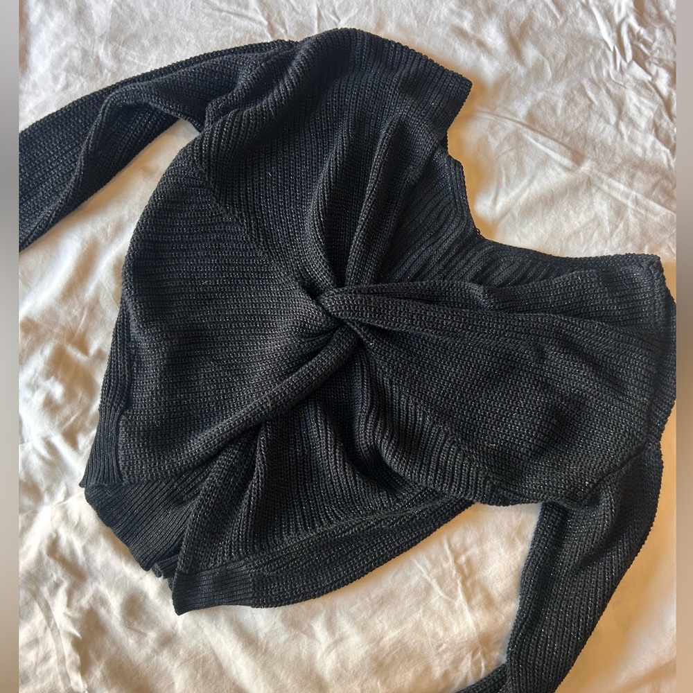 Black cross cross sweater size small